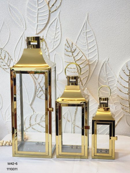 طقم 3 قناديل حديد ذهبي