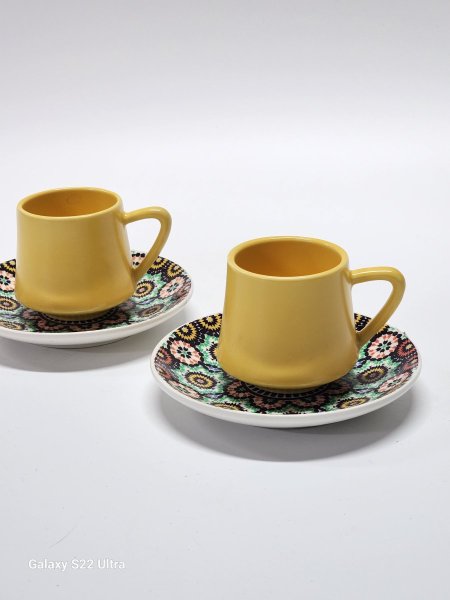 فناجين ملون /12 صحن مرسم مغربي