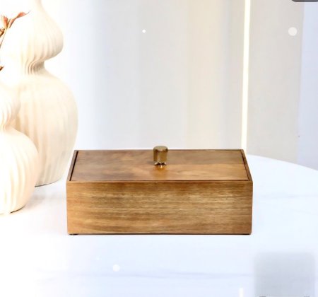 مضيفة خشب هندي 15*25سم مسكة يد نحاس