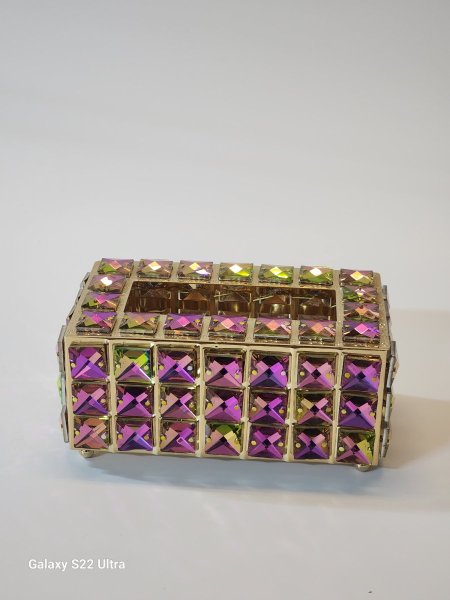 علبة محارم كرستال ملون