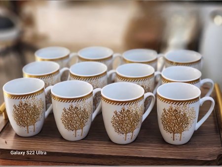 طقم ماج ابيض مرسم /12