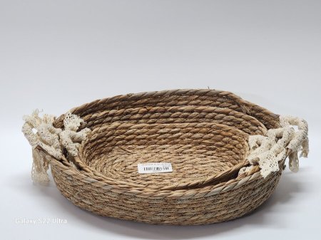 طقم 3 سلة قش