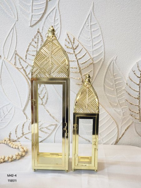 طقم 2 قنديل حديد ذهبي