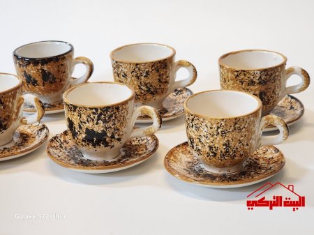 فناجين قهوة 6+6صحون ملون