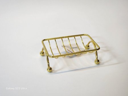 حمالة صابون معدن مطلي لون ذهبي