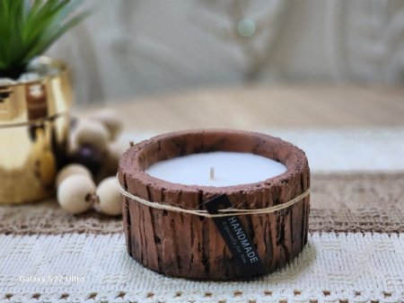 شمعة جبصين بني مع ريحة