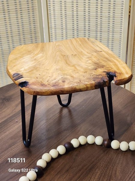 صينية خشب ديكور مع ارجل حديد