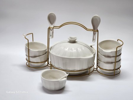 طقم شورية بورسلان ابيض 16قطعة