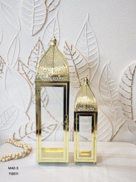 طقم 2 قنديل حديد ذهبي