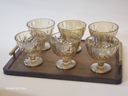 كاسات بوظة زجاج دملاج عسلي /6