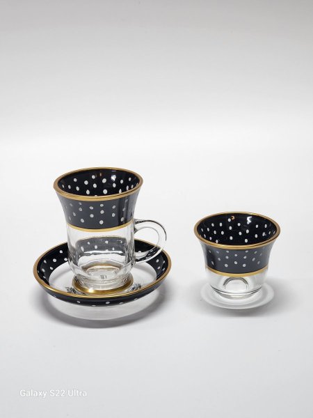 طقم 18 قطعة 6كاسات /6صحون /6فناجين