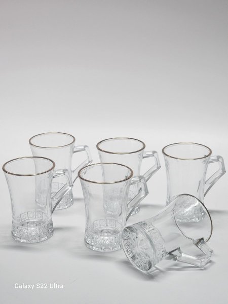 كاسات شاي /6 حز ذهبي