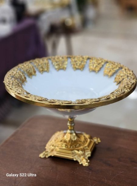 جاط فواكه بورسلان ابيض قاعدة بيوتر