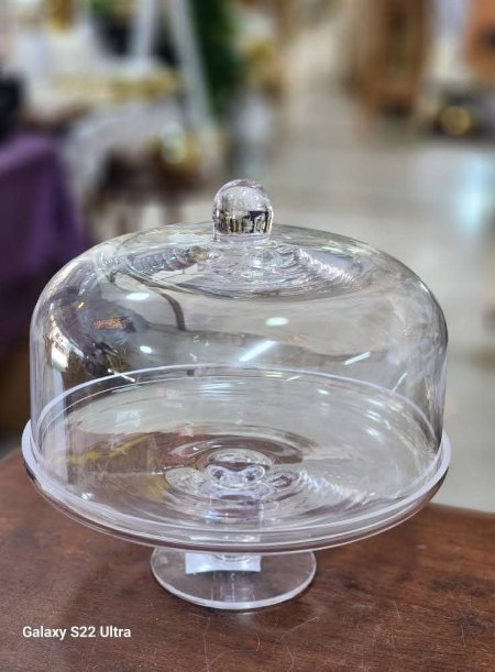 جاط كيك زجاج مع غطاء