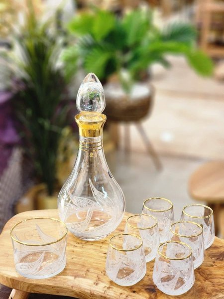 طقم زمزم كرستال حفر 8قطع