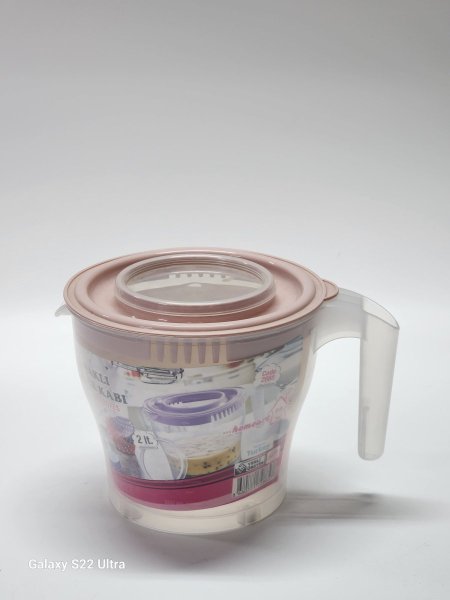 ابريق خليط الكيك بلاستيك مقوى مع غطاء