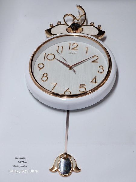 ساعة حائط بندول بلاستيك مقوى 38*85سم
