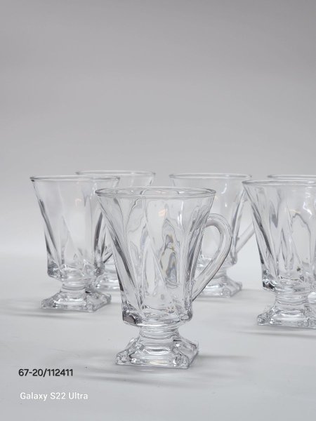 كاسات شاي كرستال مع قاعدة /6