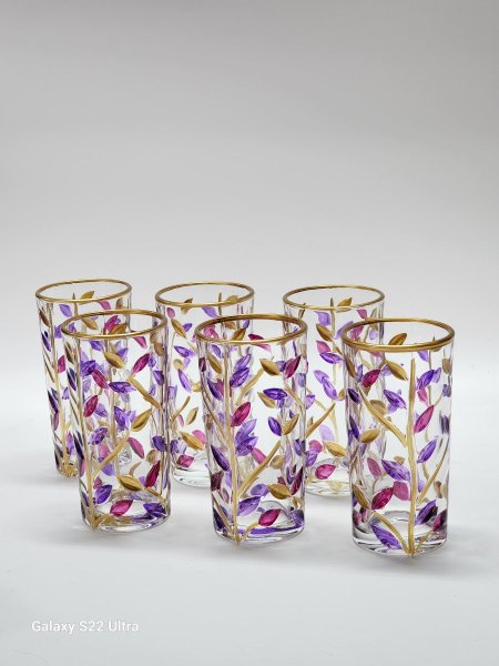 كاسات عصير كرستال مرسم/6