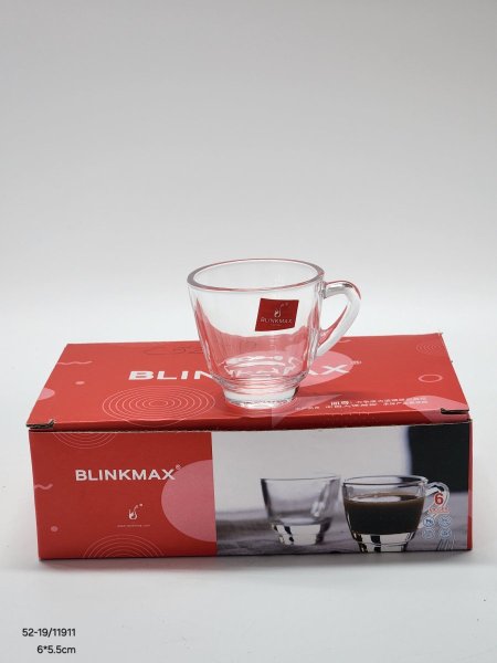 فناجين اكسبرسو شفاف /6 حجم6*5.5سم