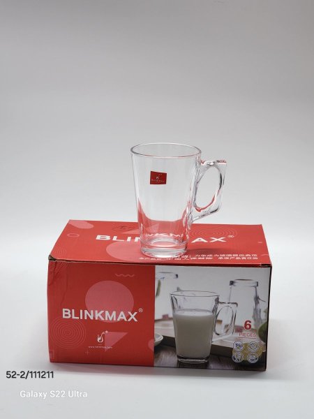 كاسات شاي شفاف /6 مع يد