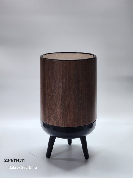 سطل نفايات بلاستيك مقوى لون خشبي مع ارجل