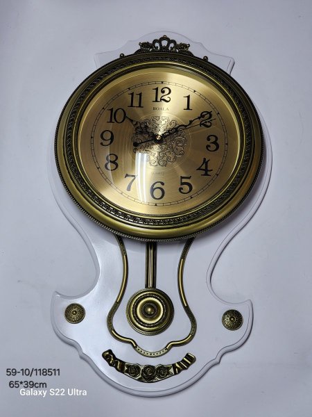 ساعة حائط بندول بلاستيك مقوى 39*65سم