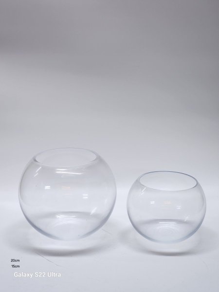 حوض سمك/ مزهرية زجاج شفاف