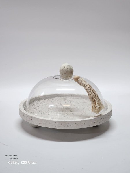 مضيفة حجر دائرية غطاء أكريلك 26*18سم