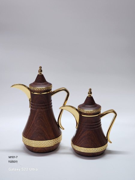 طقم دلة قهوة لون خشبي