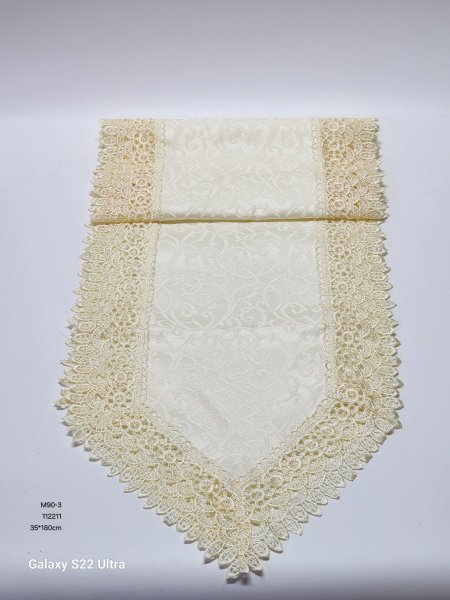 رنر طاولة قماش اطار دانتيل 35*180سم