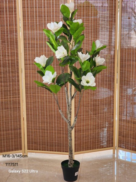 شجر اخضر مع ورد ابيض 145cm