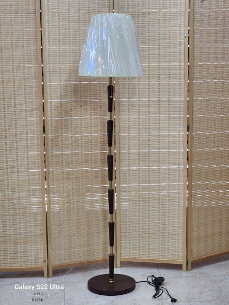 سايد لامب معدن نحاسي حلقات خشب