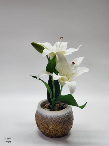 باقة ورد زنبق قوار حجر 30سم