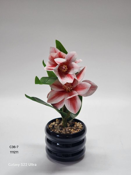 باقة ورد ملون قوار بورسلان 25سم