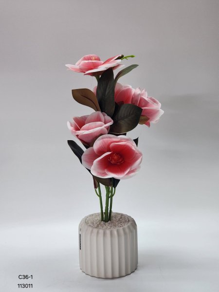 باقة ورد ملون قوار بورسلان 50سم