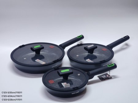 قلاية جرانيت اسود موزع حراري مع غطاء يد سيلكون