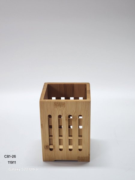 حمالة معالق خشب مربعة