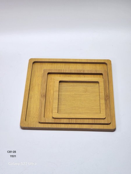 طقم 3 صحون تقديم خشب