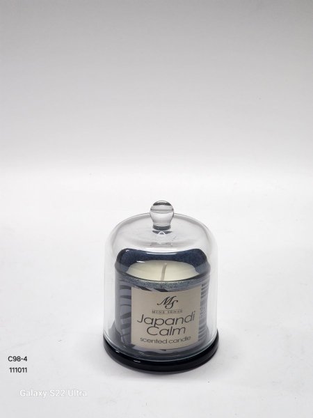 كاسة شمع مع غطاء زجاج