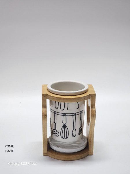 حمالة كفكير بورسلان ستاند خشب