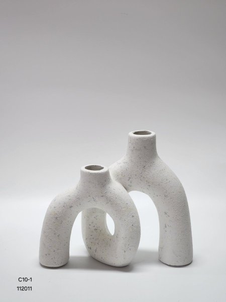 طقم مزهريات جبصين ابيض