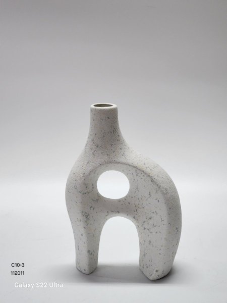 مزهرية جبصين ابيض