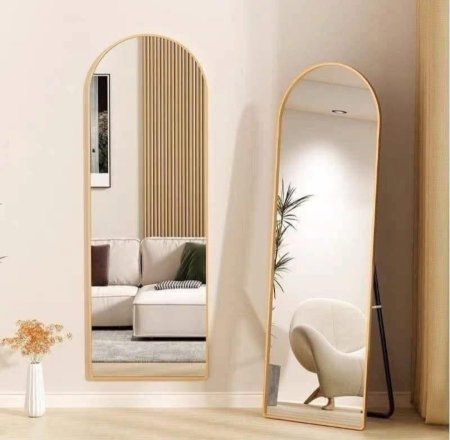 مرآة ستاند اطار المنيوم ذهبي 162*57سم