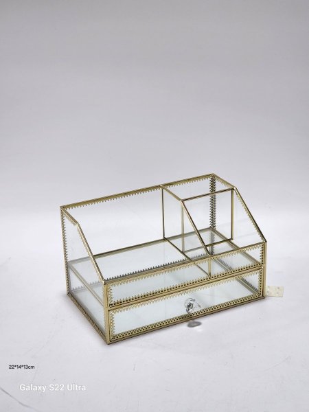 صندوق منظم مكياج كرستال مع جارور 22*14*13سم