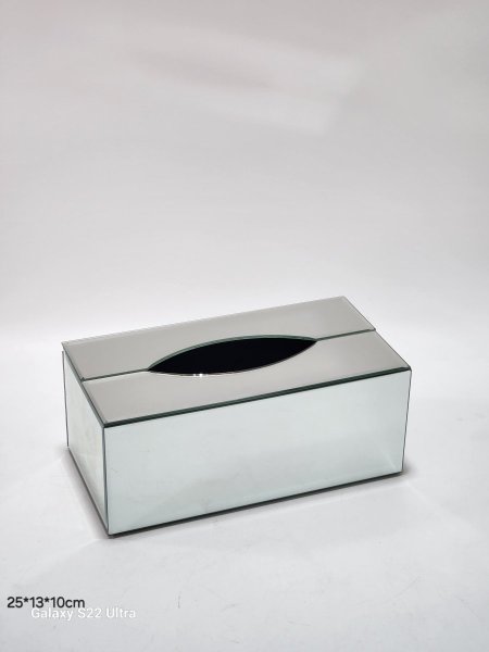 علبة محارم كرستال سلفر 25*13*10سم
