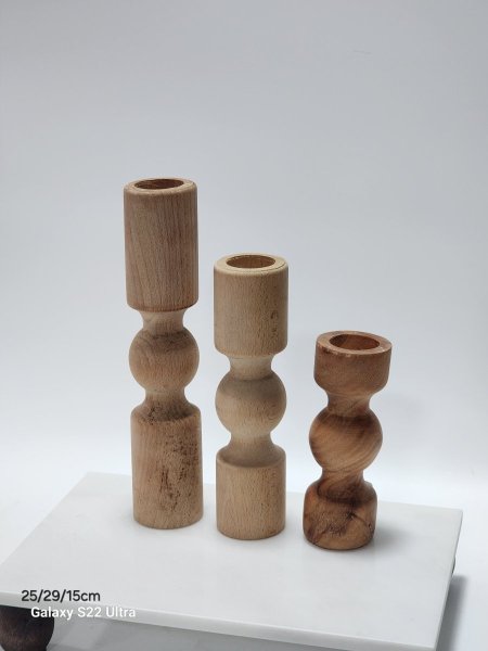 طقم شمعدان خشب 3احجام