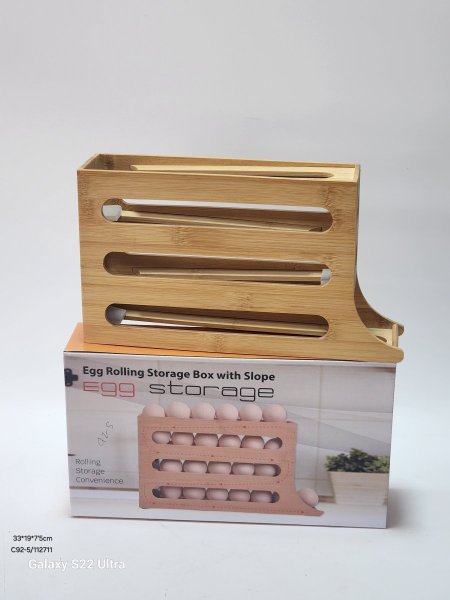 ستاند خشب بامبو للبيض33*19*8سم