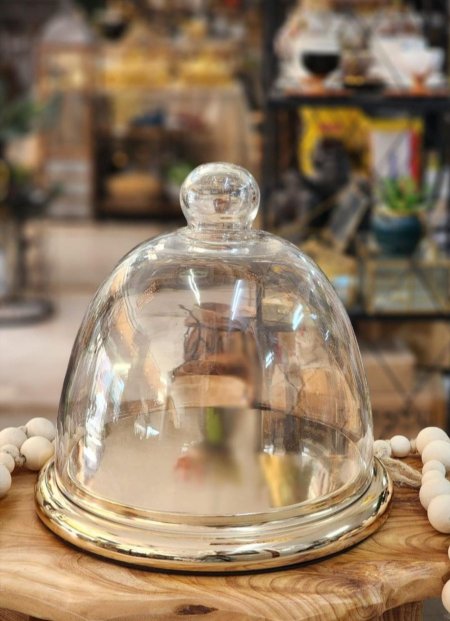 مضيفة مع غطاء زجاج 30سم