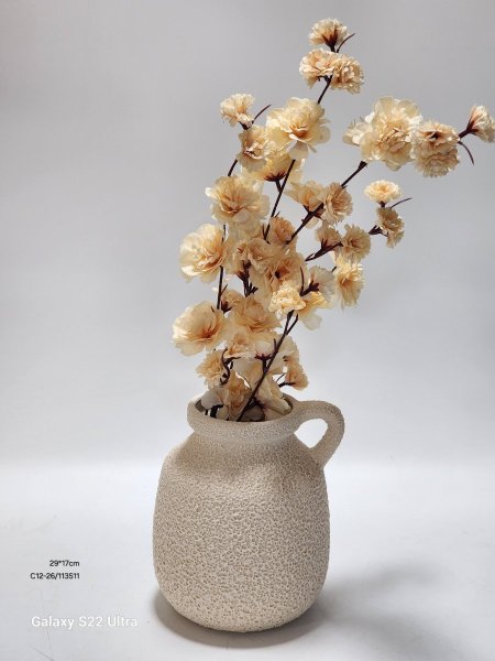 مزهرية جبصين ملمس خشن 29*17 سم بدون ورد